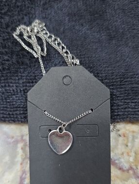 Silver Heart Pendant Necklace - Women's Jewelry